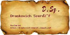 Draskovich Szeráf névjegykártya